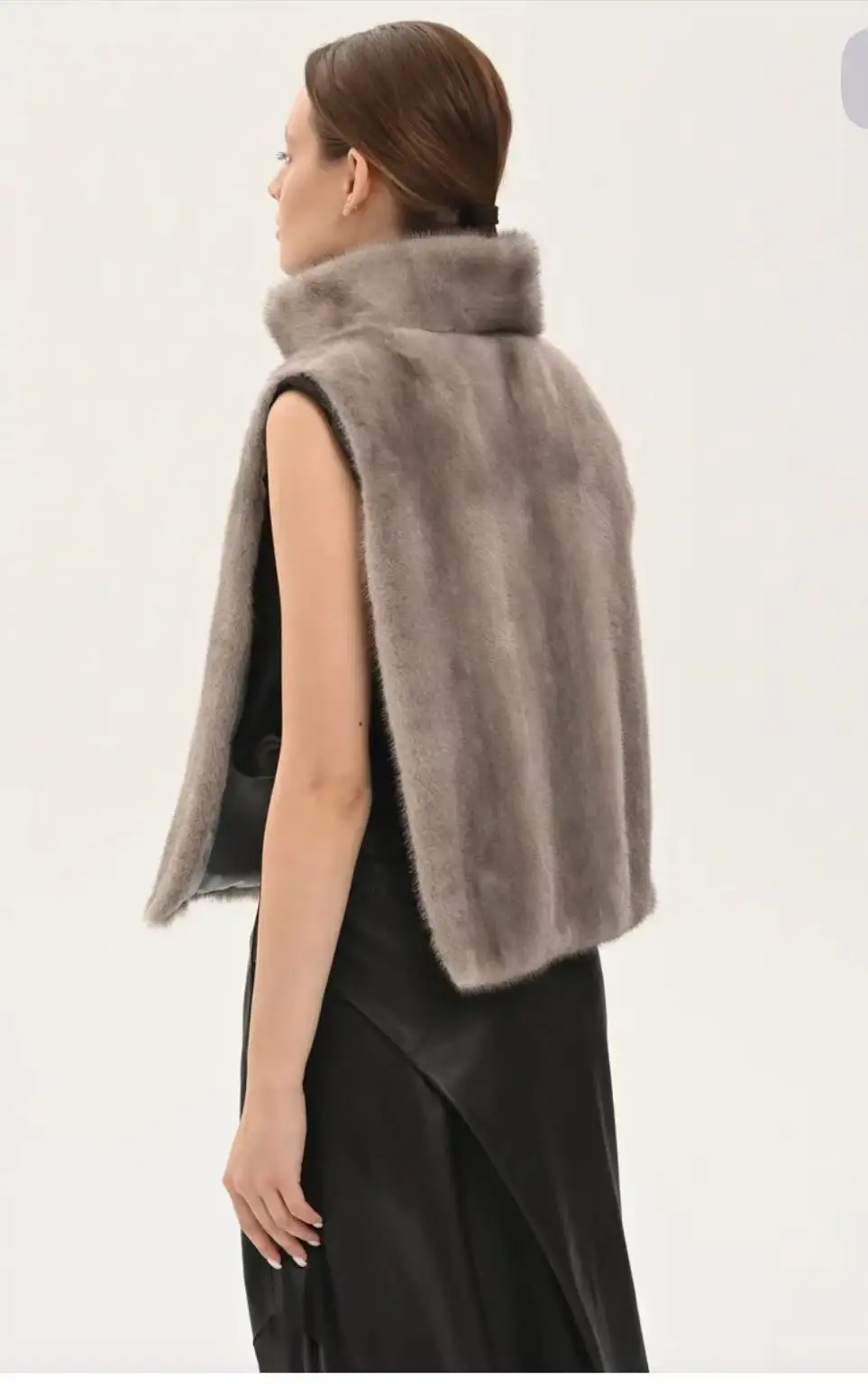 Женская новая шаль из натурального норкового меха - Фотография_2