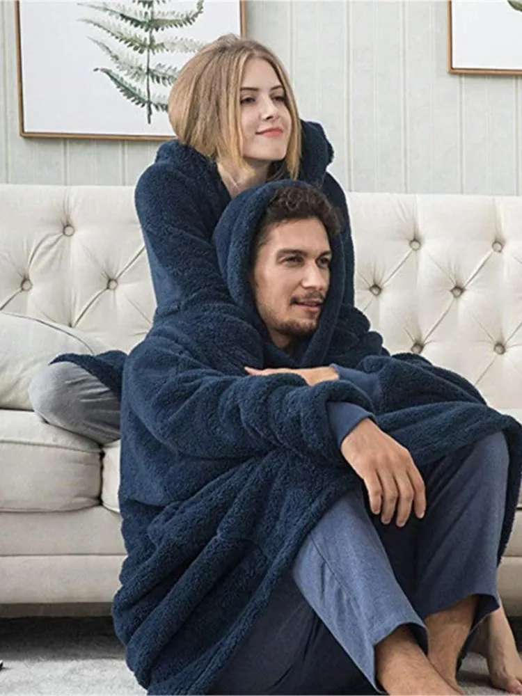 Повседневная плюшевая толстовка с капюшоном для женщин - Фотография_4