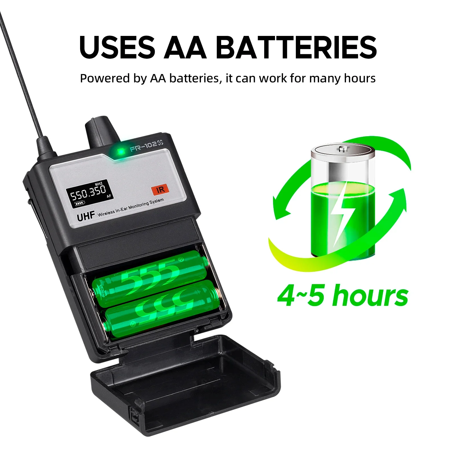 Портативная 4-канальная беспроводная наушная система fr-102 - Фотография_3