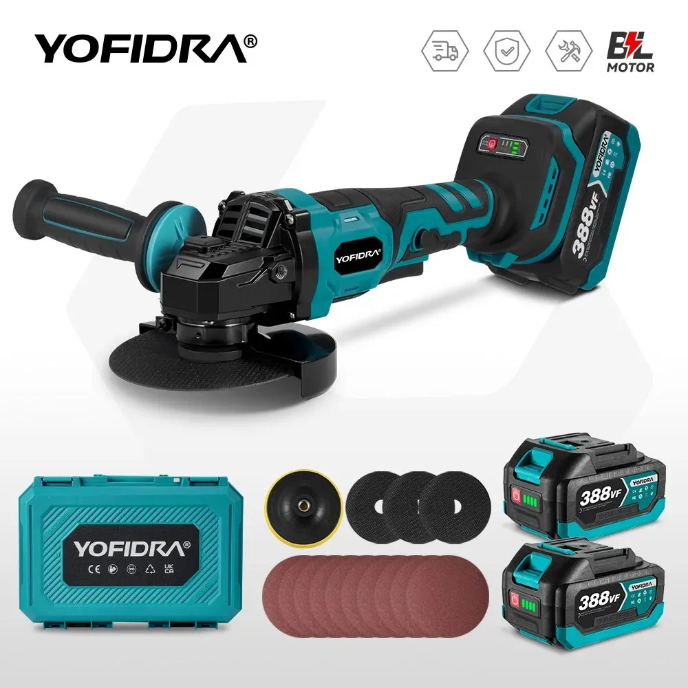 Yofidra 125 мм бесщеточная угловая шлифовальная машина с 3 шестернями