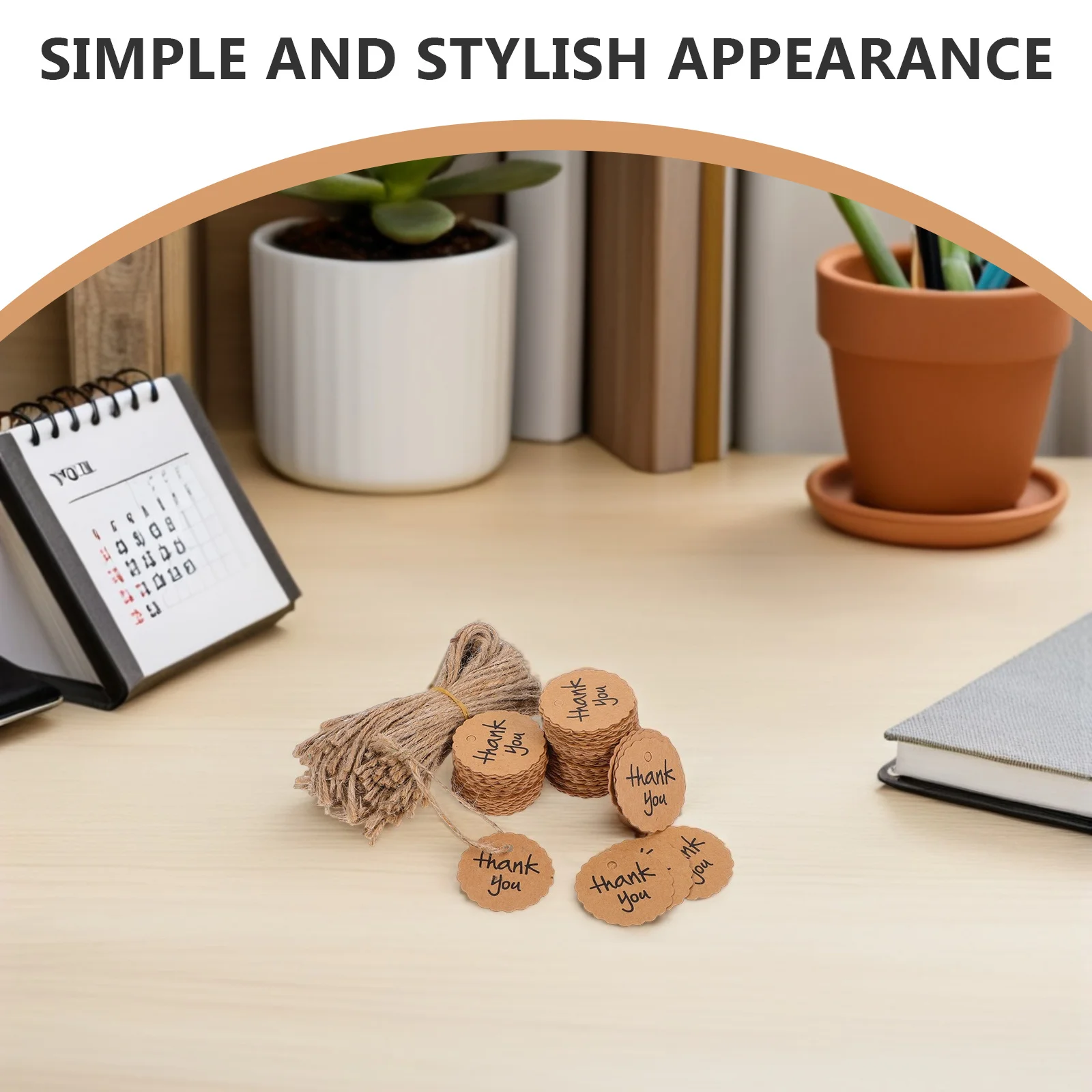 Коричневые бирки из крафт-бумаги с круглыми зубчатыми краями - Фотография_5