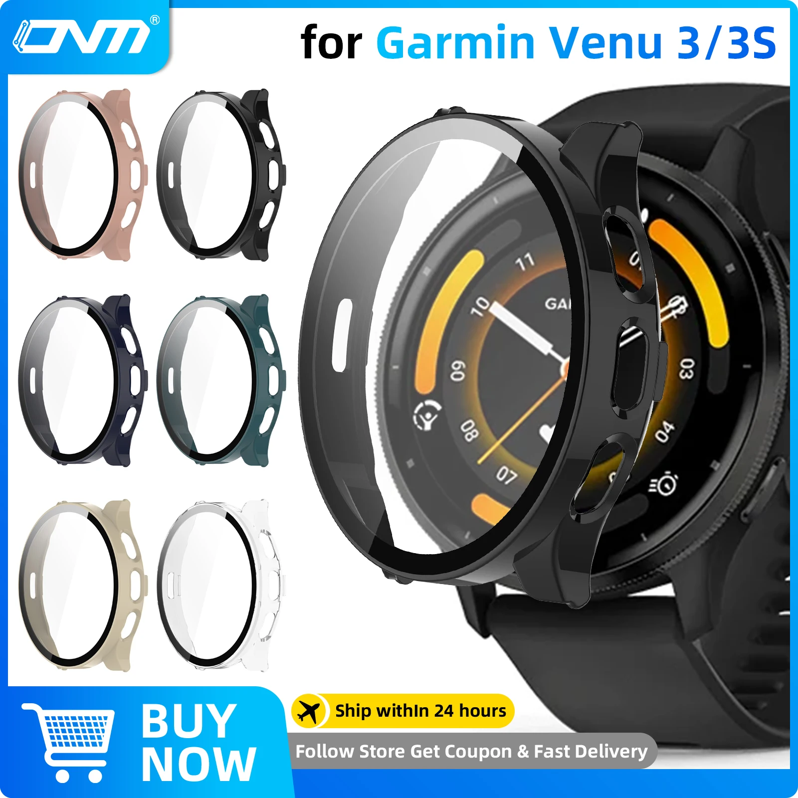 Стекло + чехол для garmin venu 3/3s