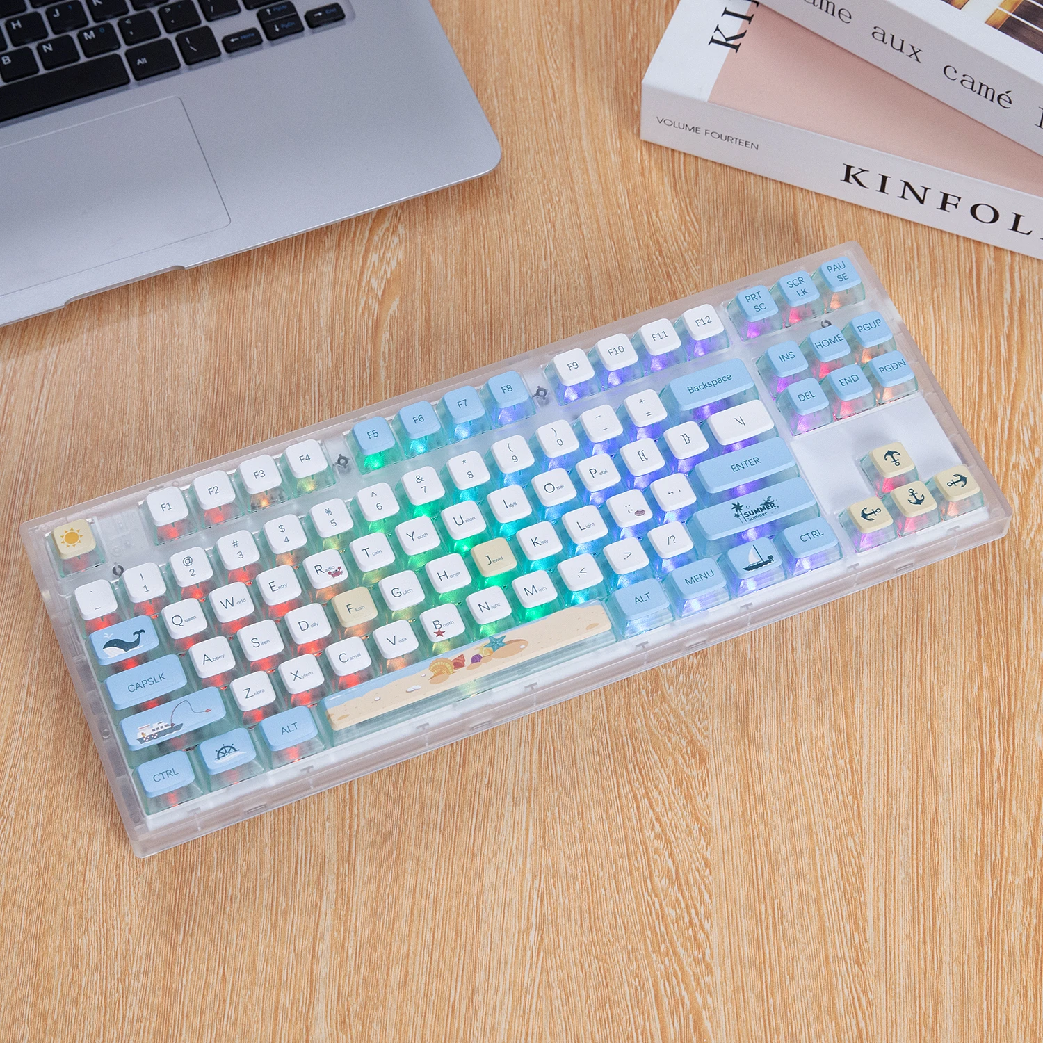 Светло-голубой летний пляжный колпачок для клавиш asa profile pbt + pc - Фотография_6