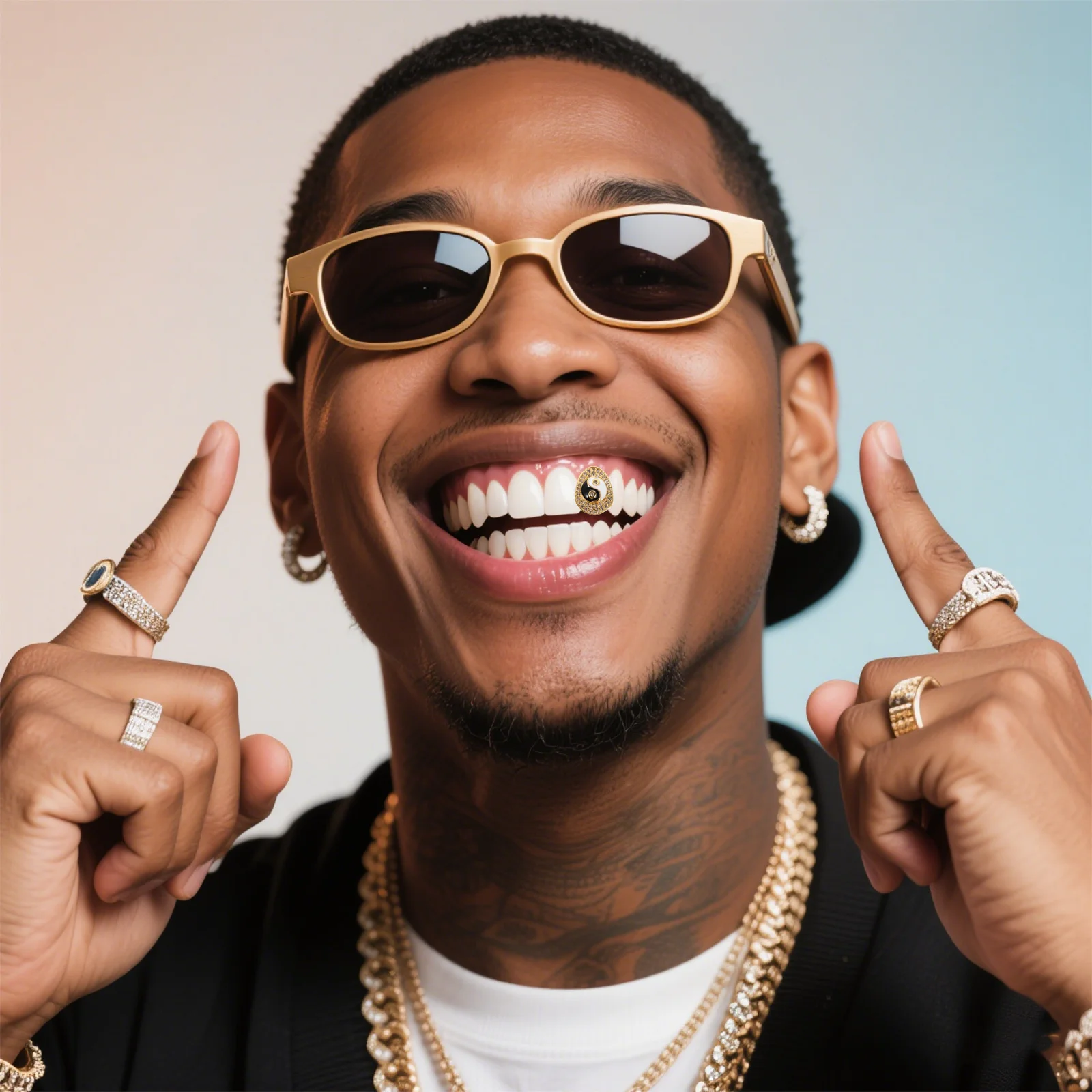 Модная зубная кепка bagua с медным кристаллом - Фотография_5