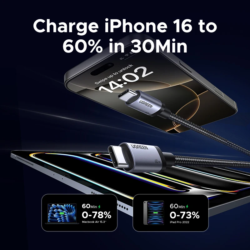 Ugreen usb c-кабель pd60w кабель - Фотография_2
