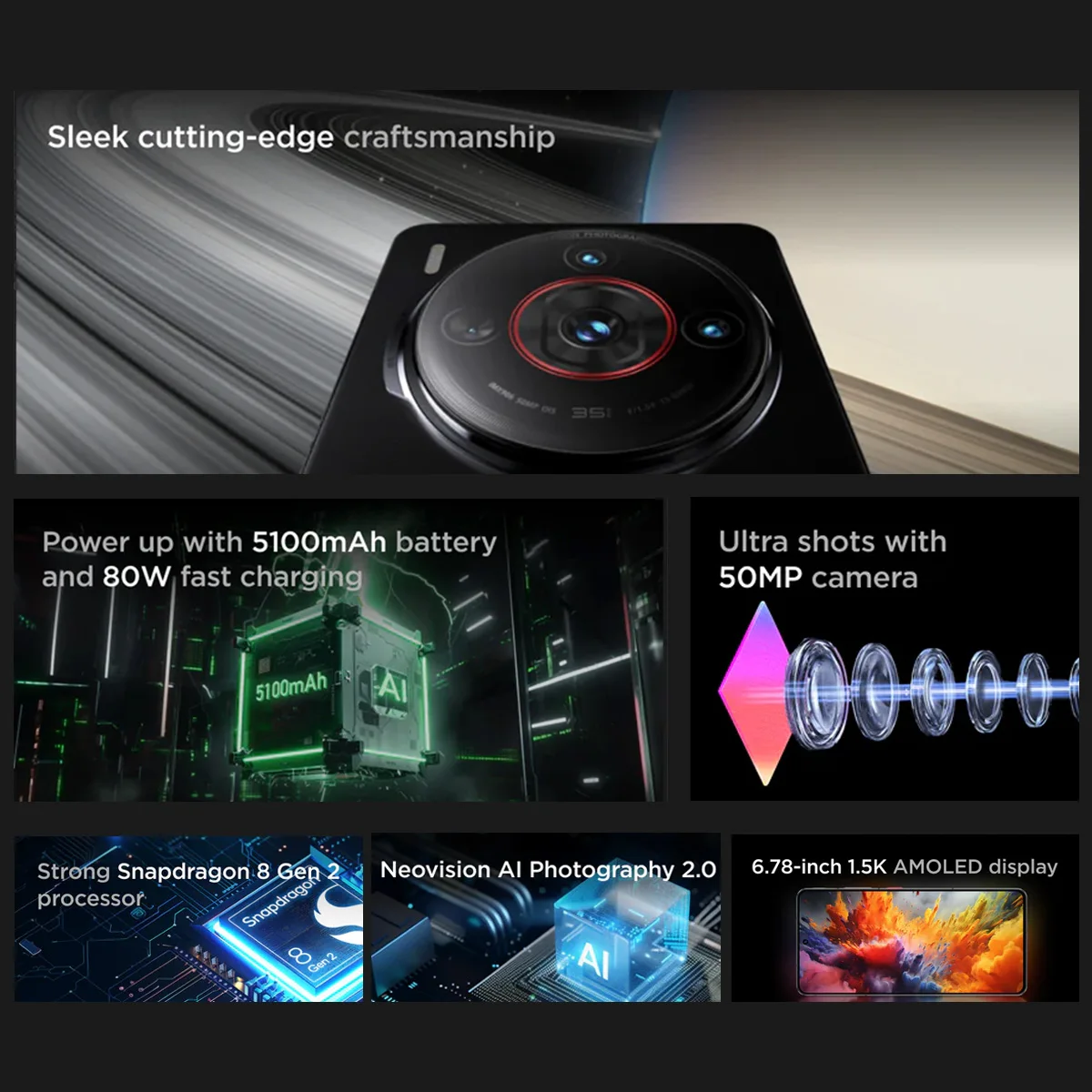 【брендовый +】смартфон nubia z60s pro 5g snapdragon 8 gen 2 myos 14 - Фотография_2