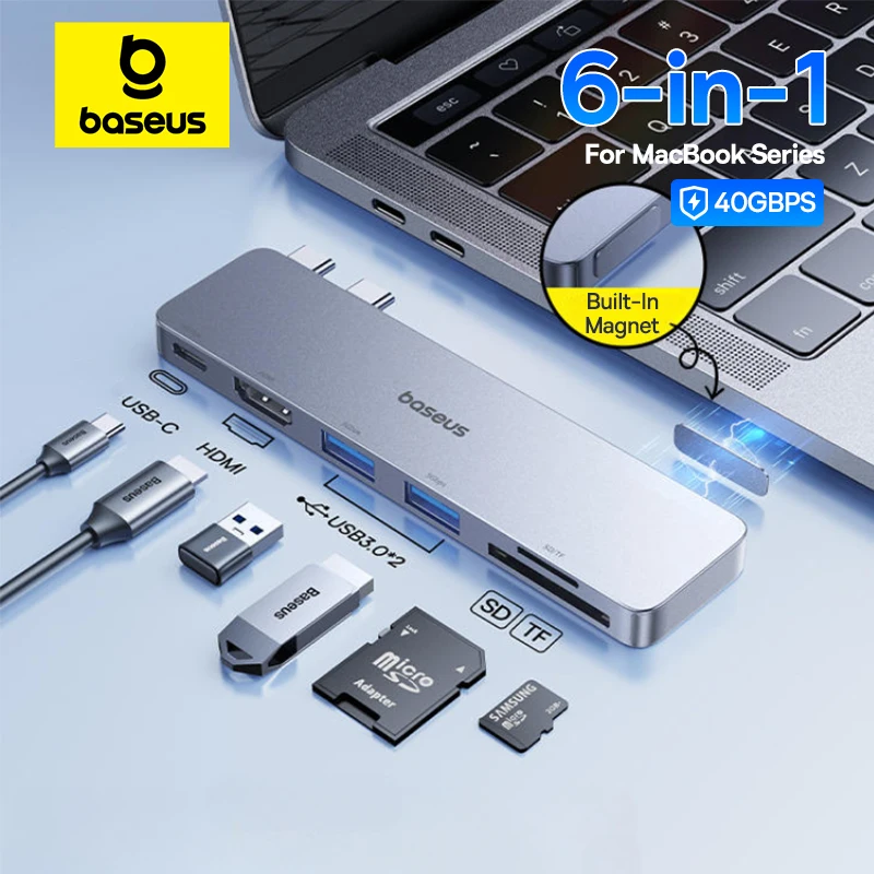 Baseus dual usb-c hub to hdmi-совместимый