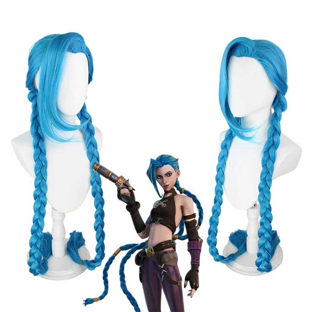 Высококачественные синтетические волосы для косплея arcane battle jinx - Фотография_5