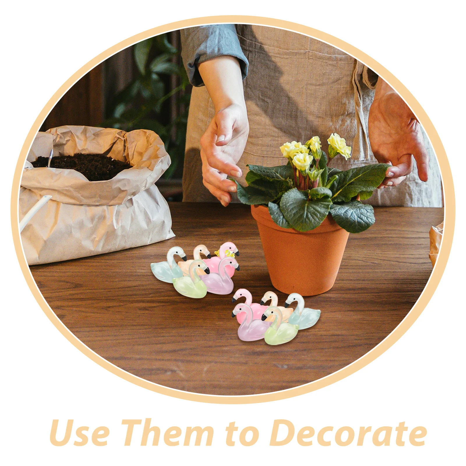 Мини-фламинго, изысканная декоративная скульптура животного для дома - Фотография_5