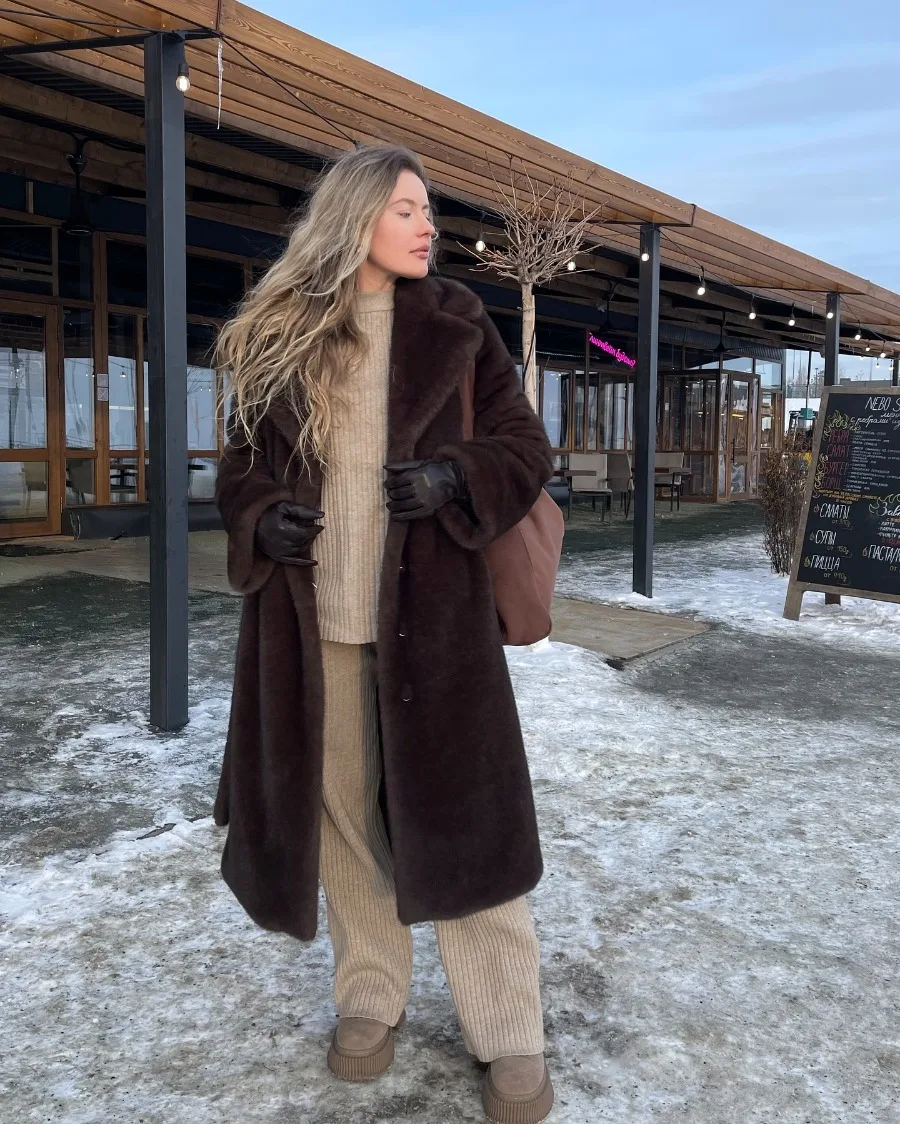 Коричневое винтажное макси-пальто - Фотография_4