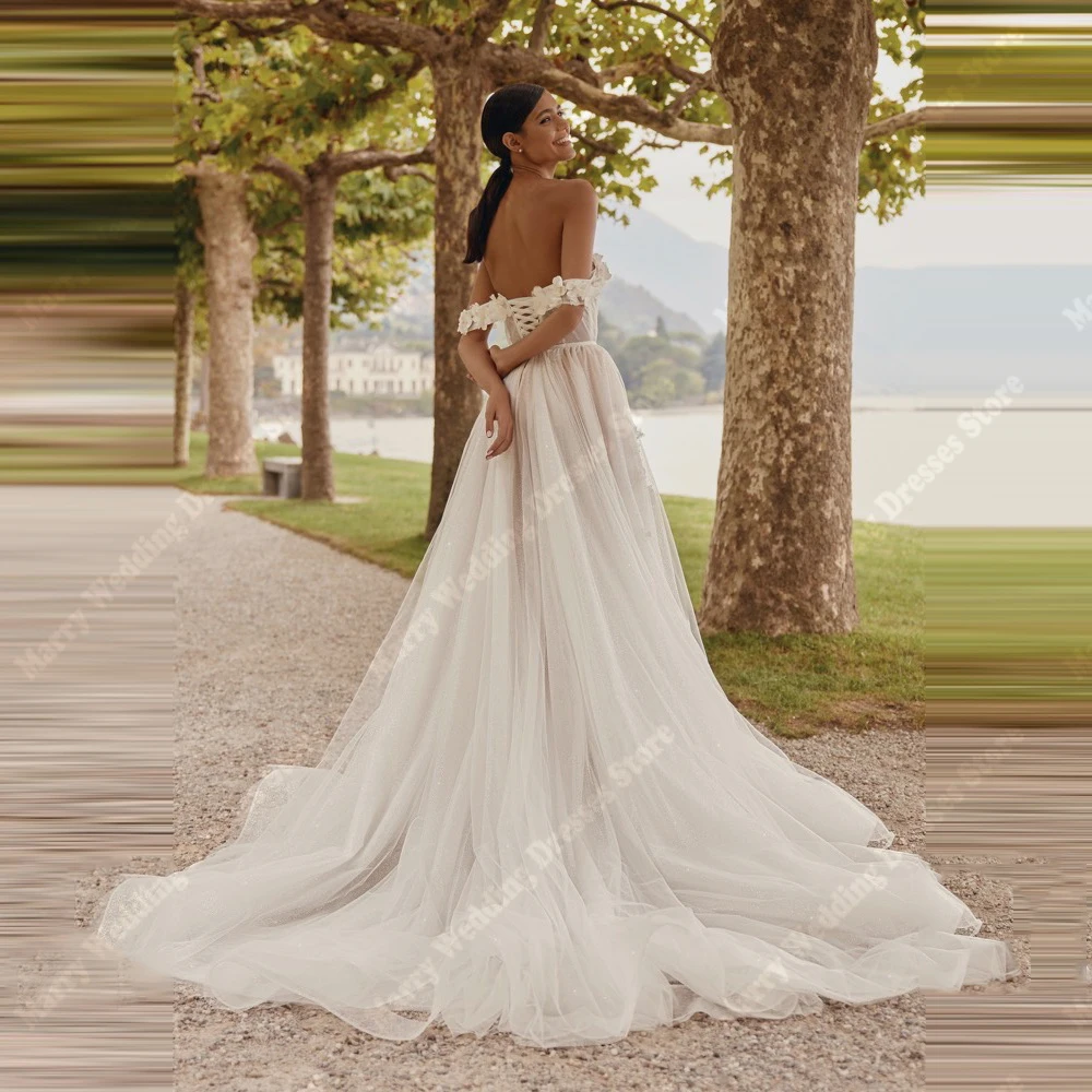 2026 роскошные женские свадебные платья трапециевидной формы - Фотография_2