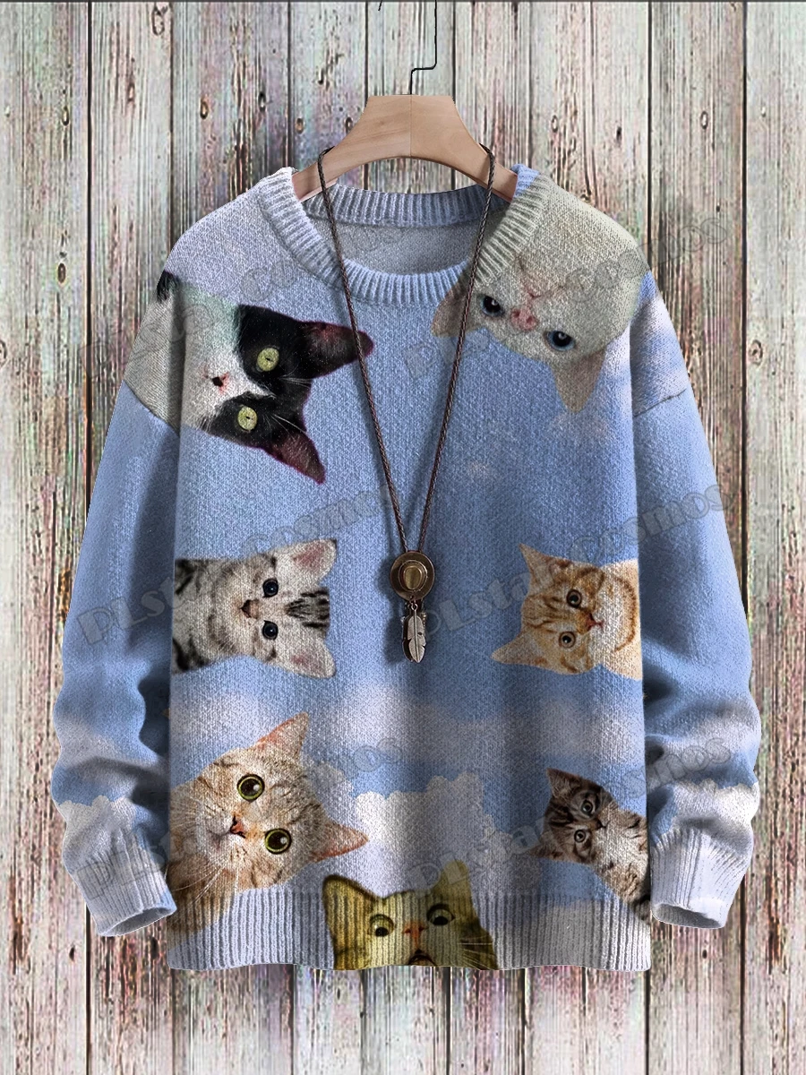 Мужской пуловер с 3d-рисунком кошачий глаз - Фотография_5