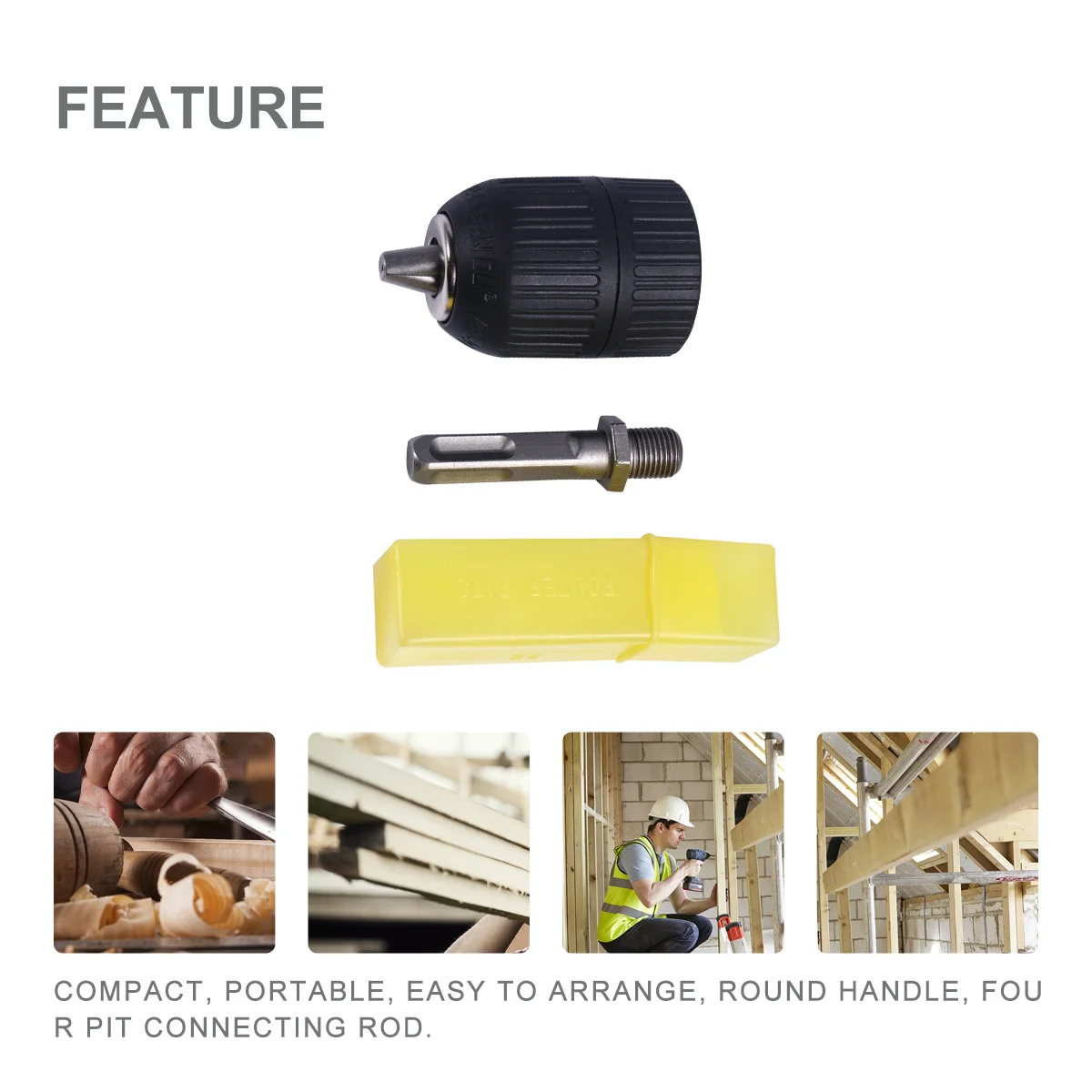 Патрон для дрели с квадратной ручкой 2-13 мм для ударного молотка - Фотография_5