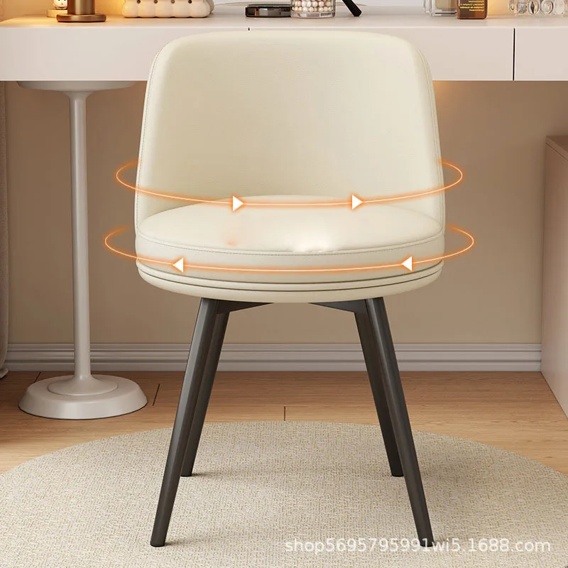 Роскошный компактный табурет для макияжа с небольшой спинкой для спальни - Фотография_4