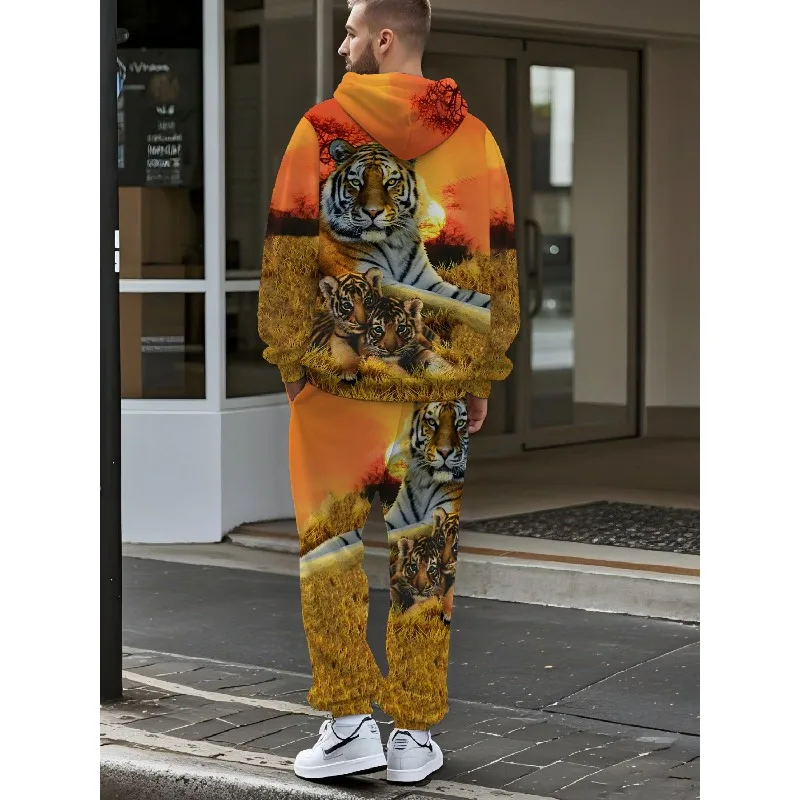 Мужской костюм с принтом животных и тигра - Фотография_6