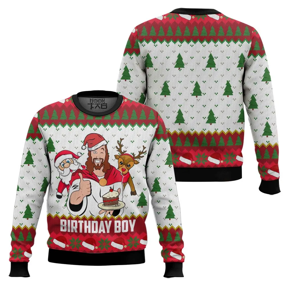 Уродливый рождественский свитер на день рождения иисуса - Фотография_3