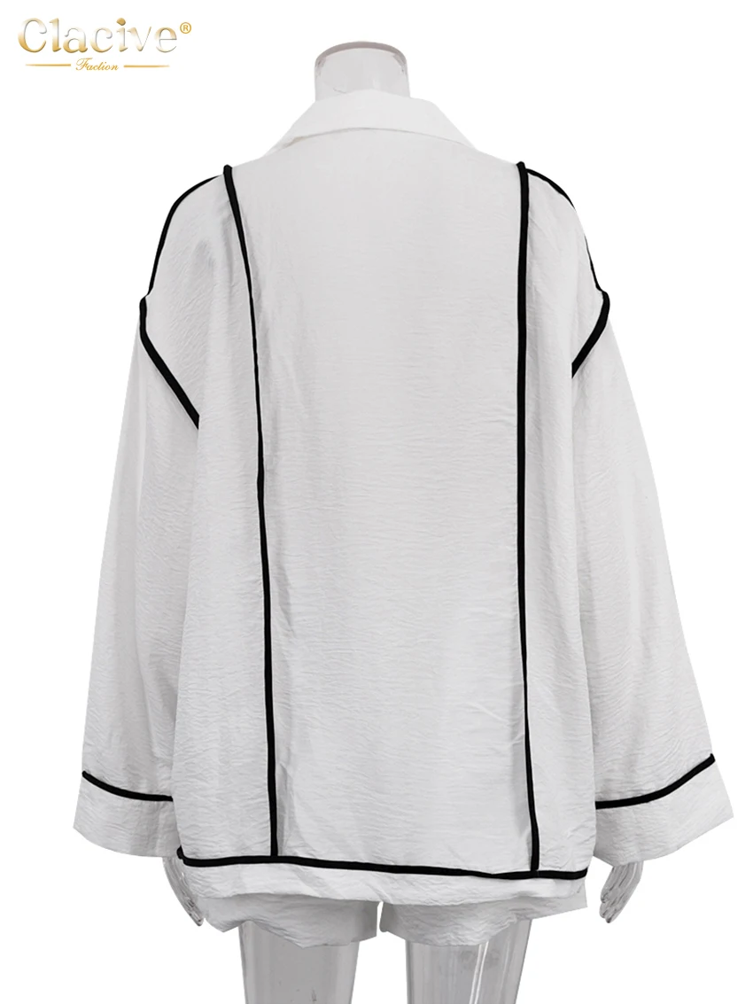 Модный свободный белый комплект clacive из 2 предметов - Фотография_6