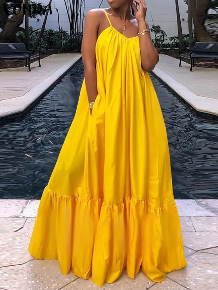 Женское летнее платье больших размеров на тонких бретельках - Фотография_2