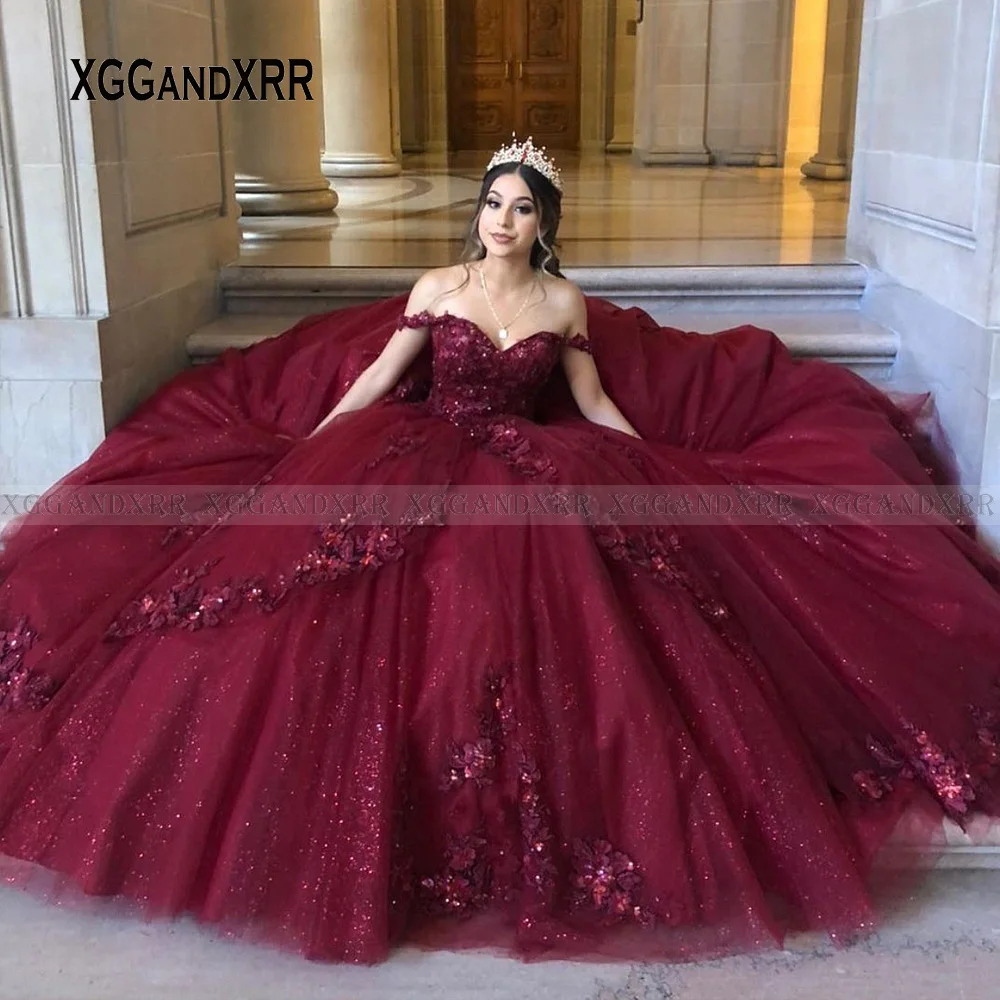 Бордовые платья quinceanera по индивидуальному заказу - Фотография_4