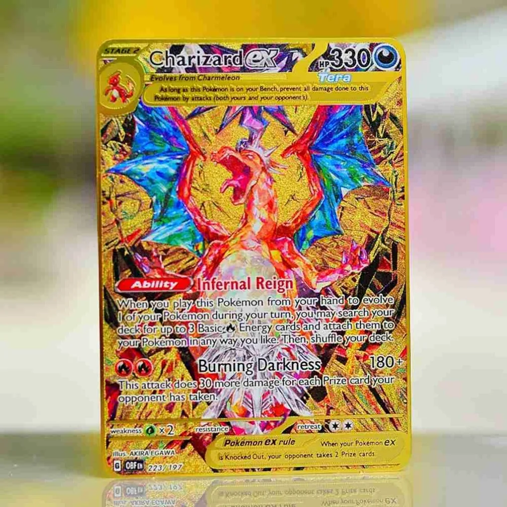 Аниме золотая карта tcg карты покемонов - Фотография_6