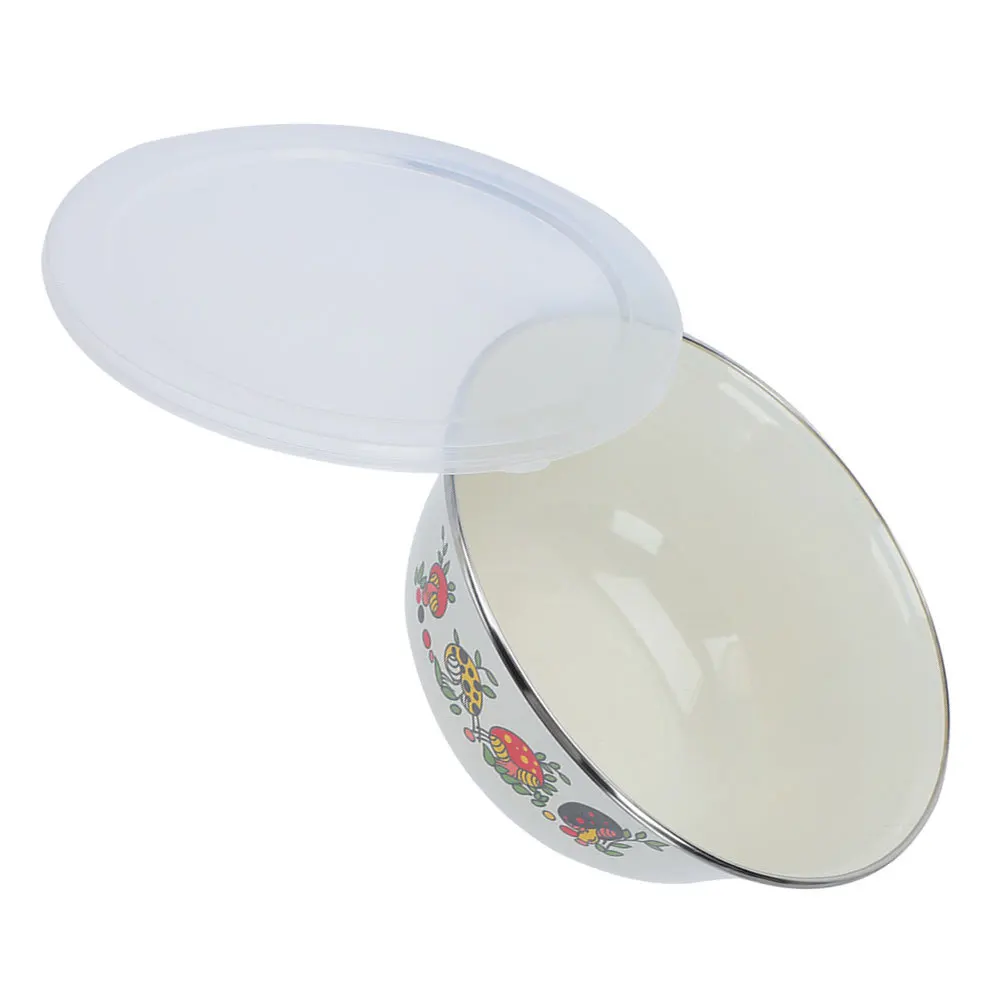 Винтажная эмалированная миска для смешивания с крышкой - Фотография_6