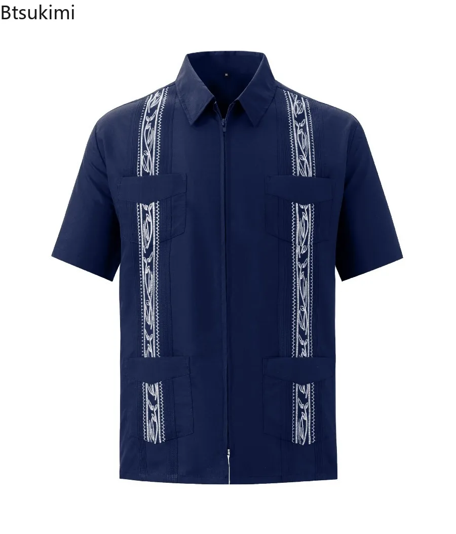 Новые мужские рубашки guayabera на молнии - Фотография_6