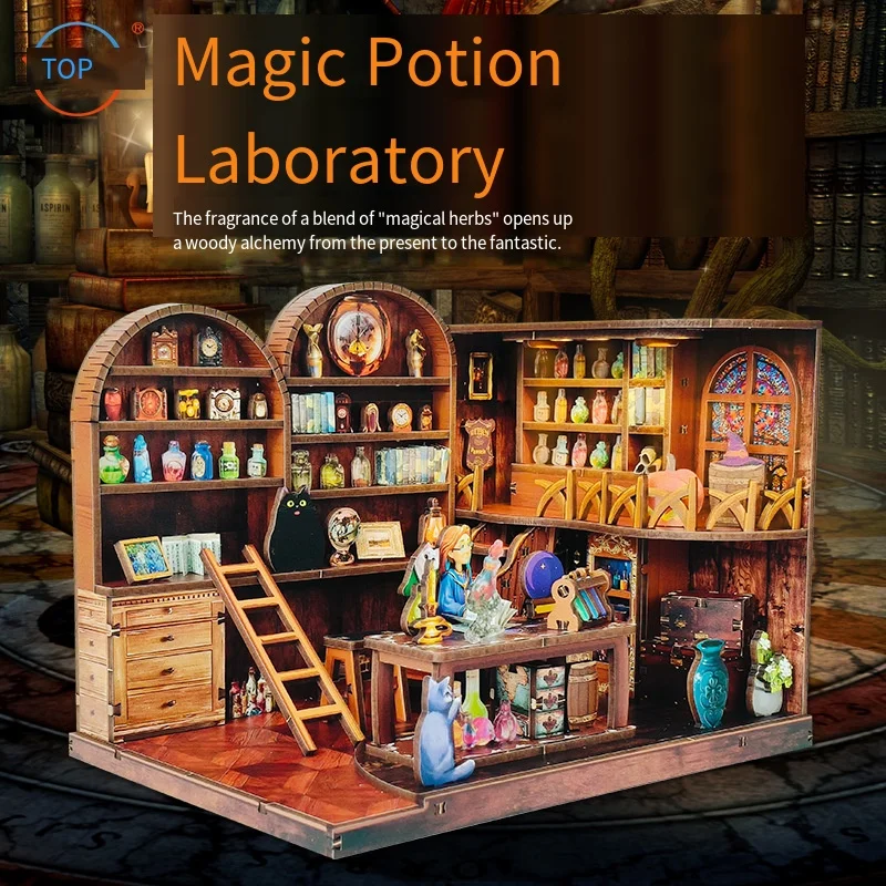 3d-головоломка magic potion lab diy kit - деревянная миниатюрная сцена