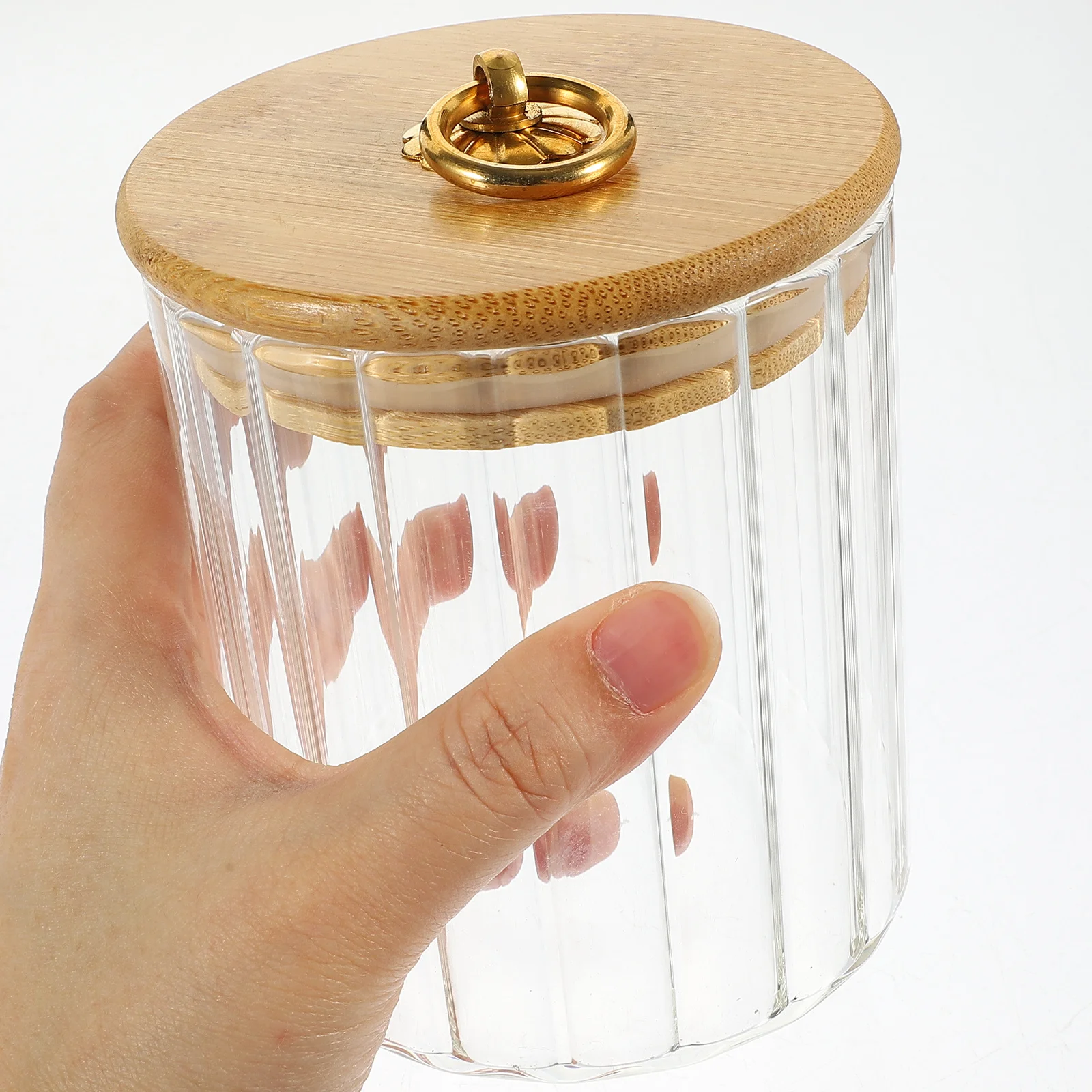 Герметичная стеклянная канистра с бамбуковой крышкой - Фотография_4