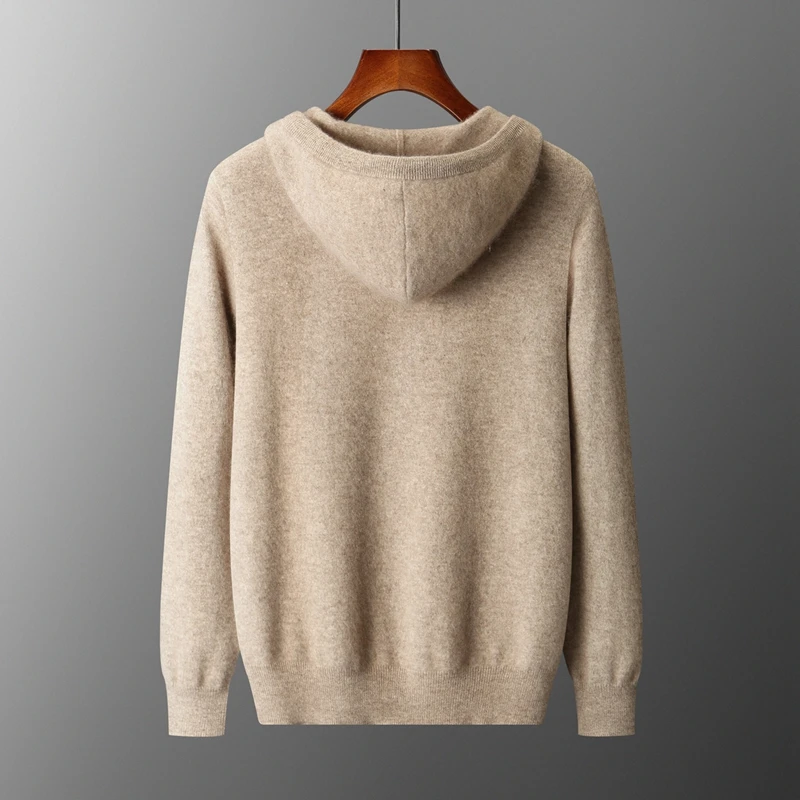 Мужской вязаный кардиган с капюшоном - Фотография_3