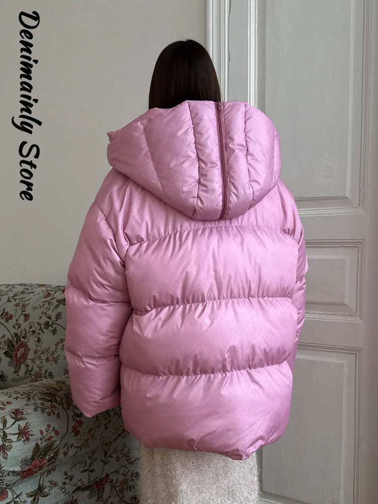 Модная хлопковая куртка на молнии с капюшоном и принтом - Фотография_5