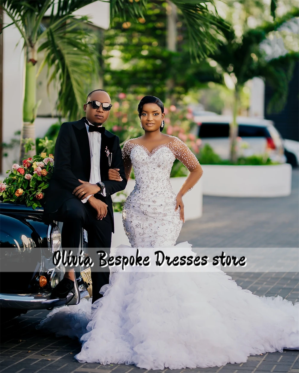 Съемное свадебное платье со стразами и бисером - Фотография_5