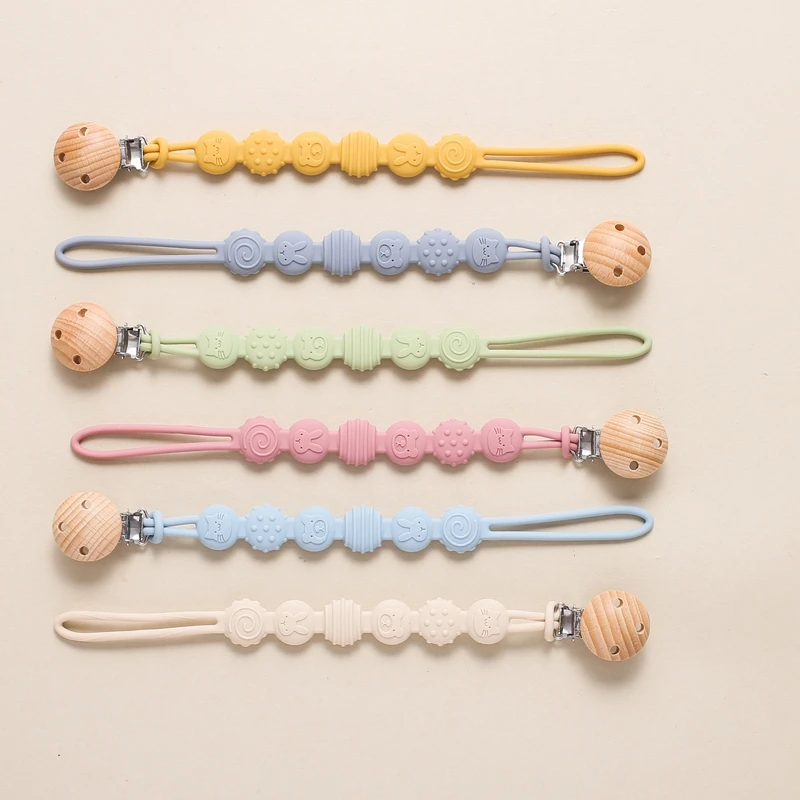 Детский силиконовый зажим для соски-цепочки