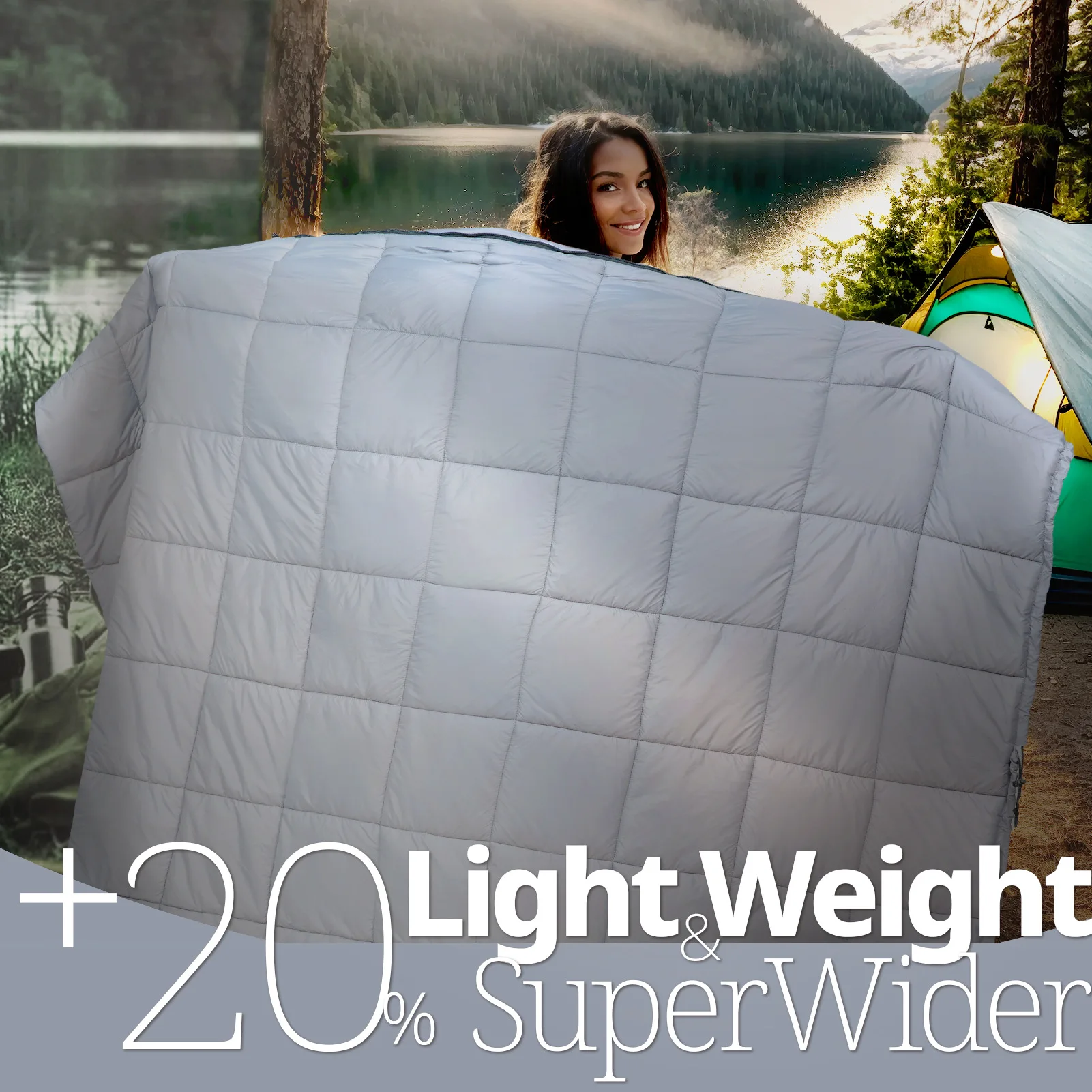 Пуховое одеяло для спального мешка для кемпинга для взрослых 210x140 см - Фотография_4