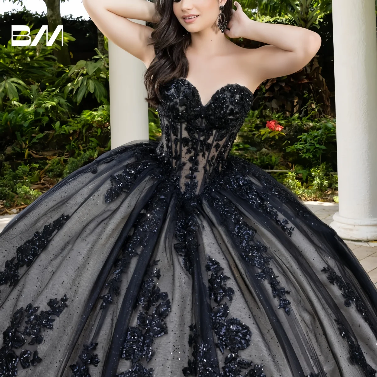 Блестящие цветочные платья quinceanera