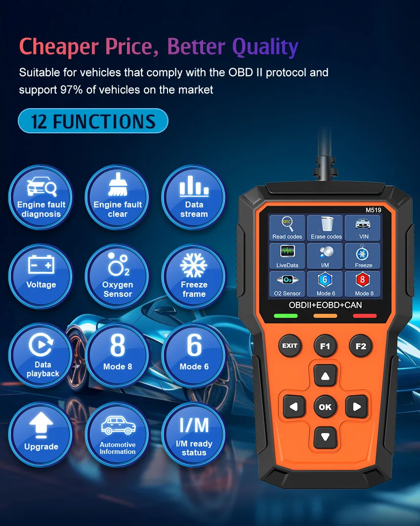 Сканер obd2 m519 диагностический