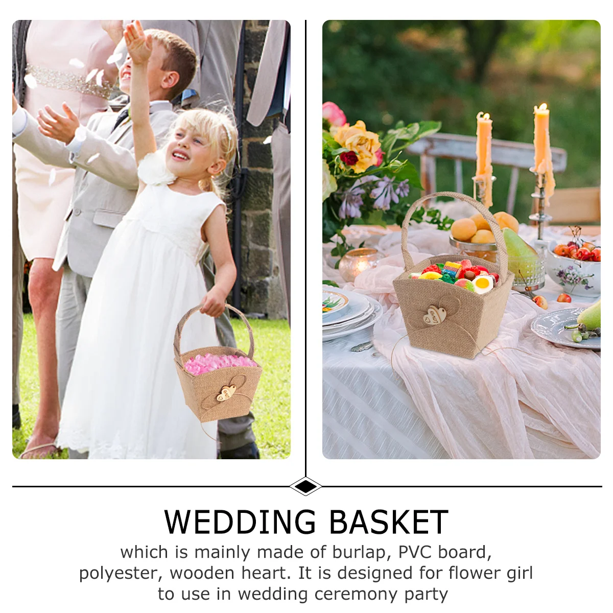 Натуральный цветок мешковины 9x7