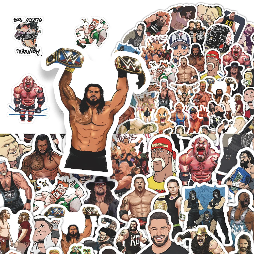 Борьба мультфильм наклейки wwe - Фотография_3