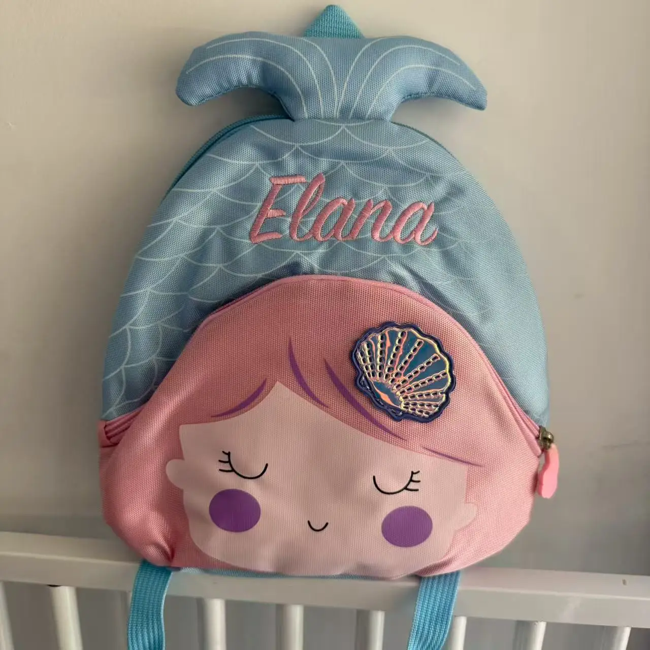 Милый детский рюкзак-русалка с вышитым именем