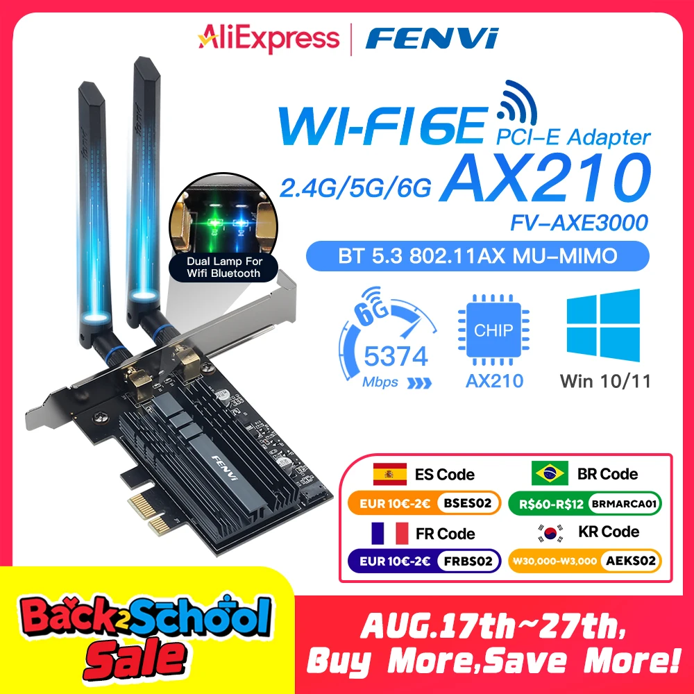 Wi-fi 6e для беспроводного wi-fi-адаптера intel ax210 pcie 2