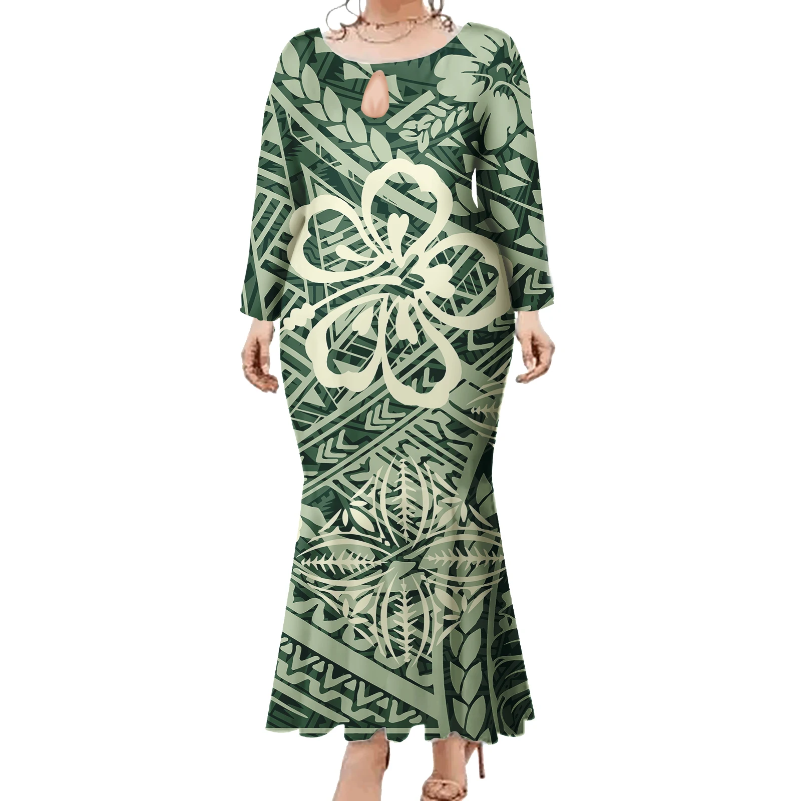 Длинное платье макси в гавайском стиле по индивидуальному заказу - Фотография_5