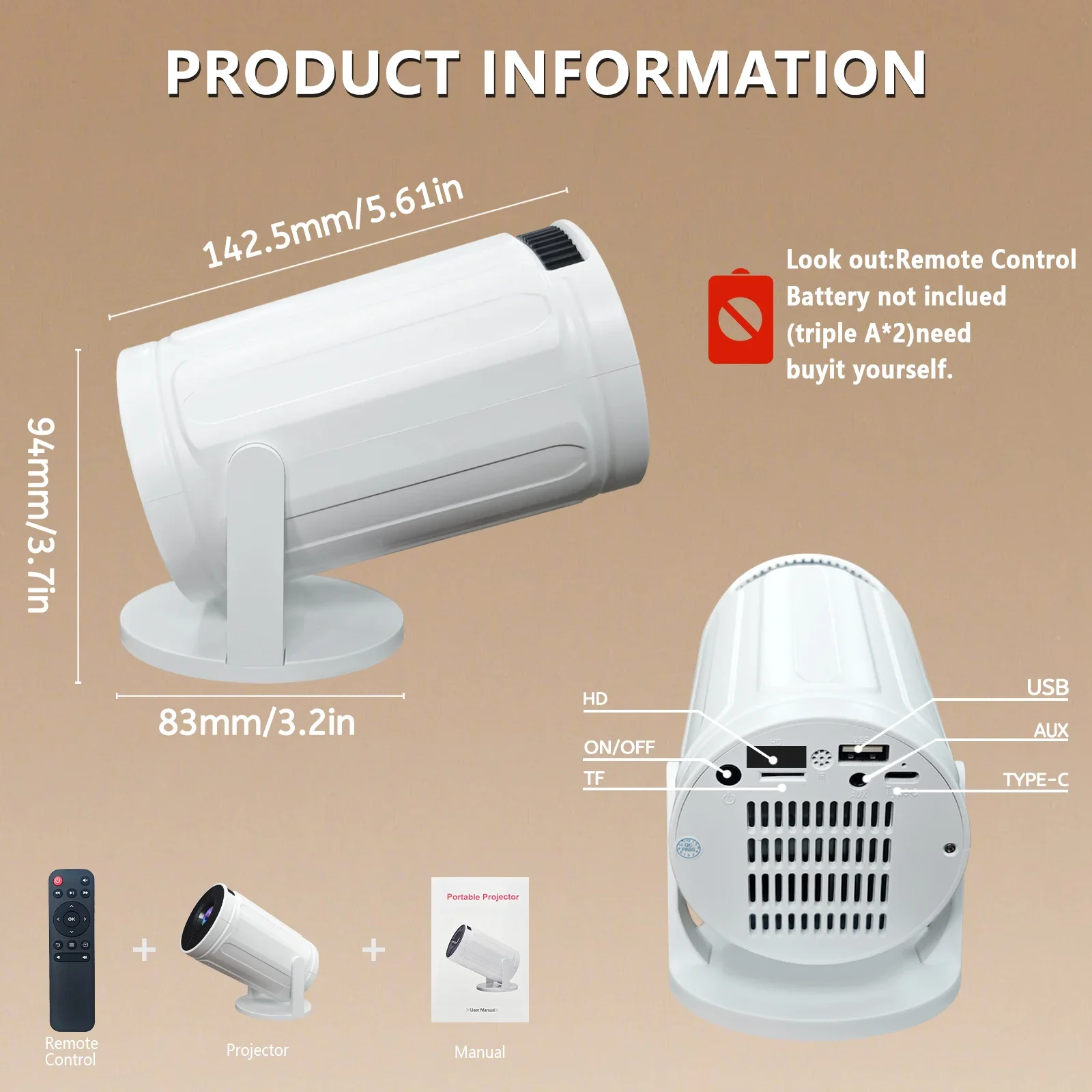 Проектор rusmr ry008 pro 4k android dual wi-fi6 290ansi allwinner h713 bt5 - Фотография_6