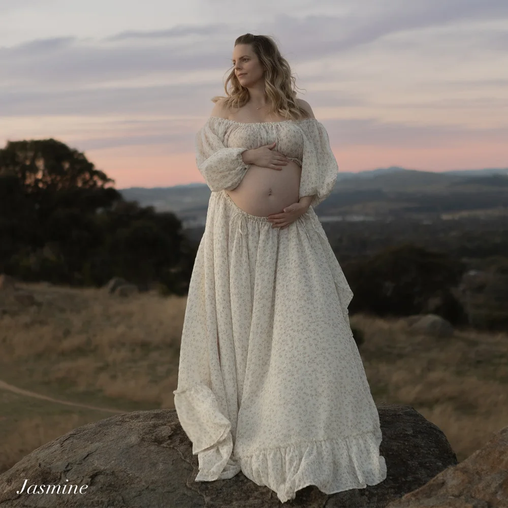 Шифоновый комплект из двух предметов с цветочным принтом для беременных