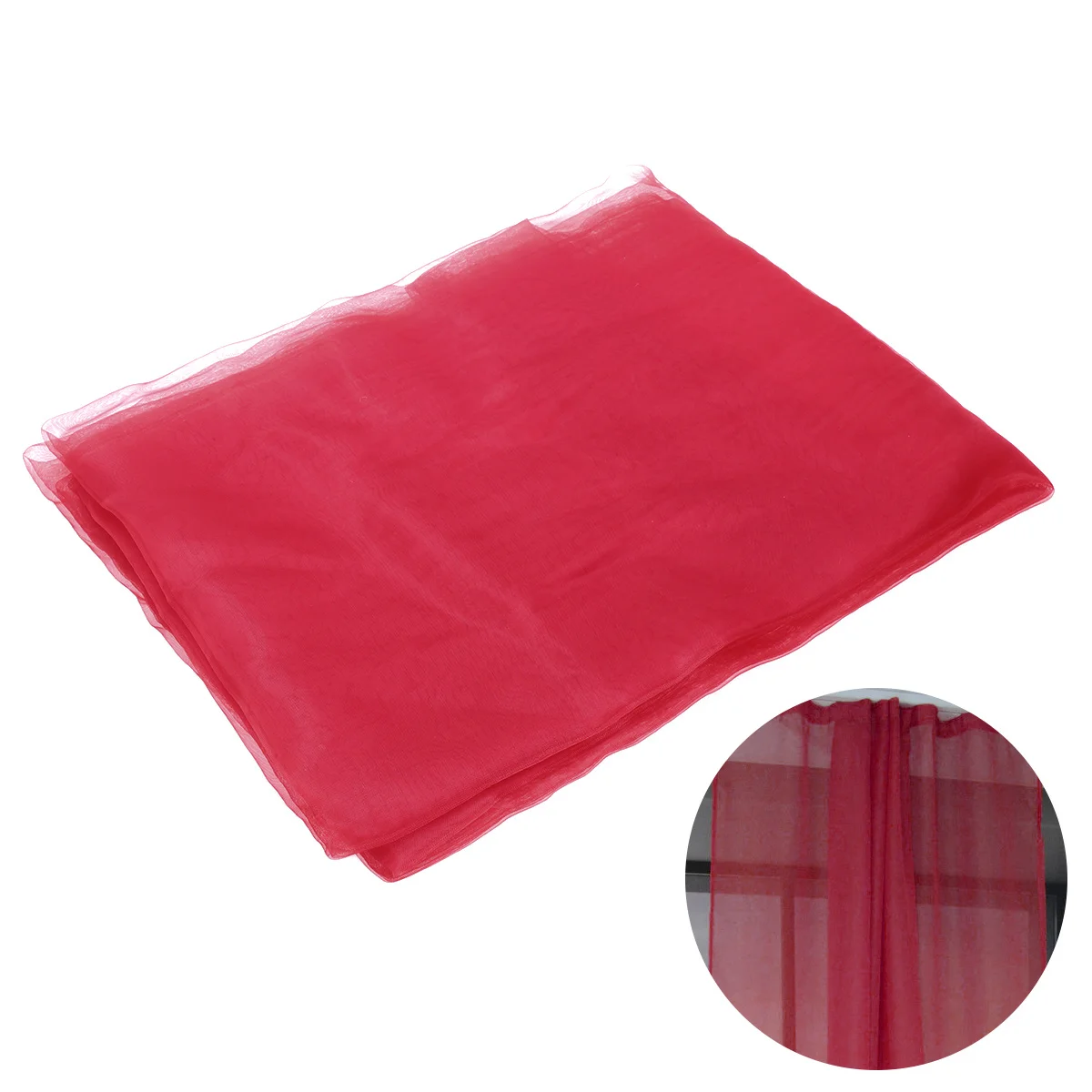 Красные прозрачные тюлевые шторы 100x200 см для оконного экрана спальни - Фотография_3