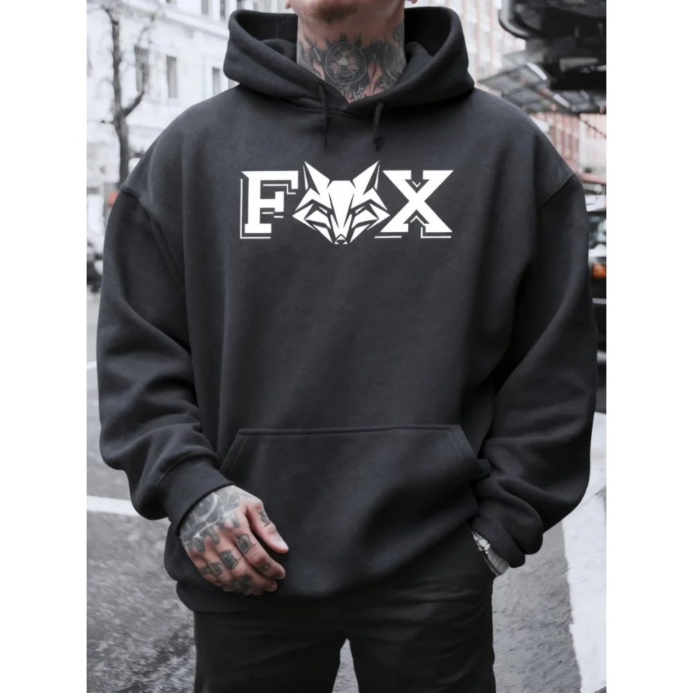 Модная мужская толстовка с капюшоном fox