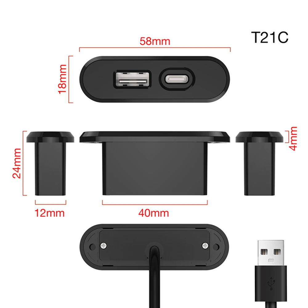 Настольные встраиваемые розетки 1 usb-a и 1 type-c - Фотография_5