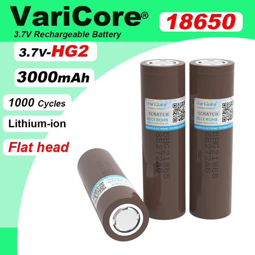 100% новый оригинальный аккумулятор hg2 18650 3000 мач 18650hg2 3