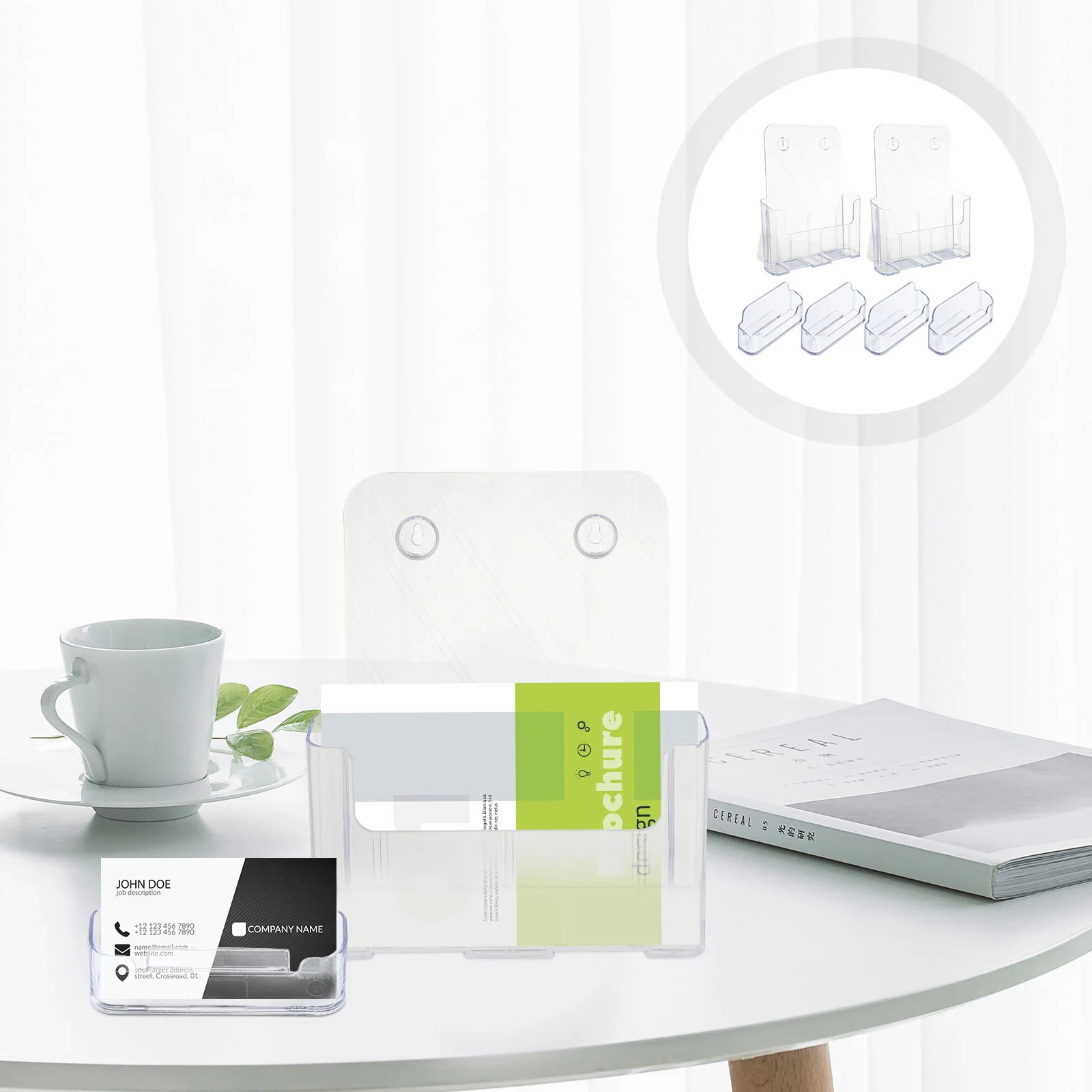 Прозрачный акриловый настольный органайзер для визитных карточек