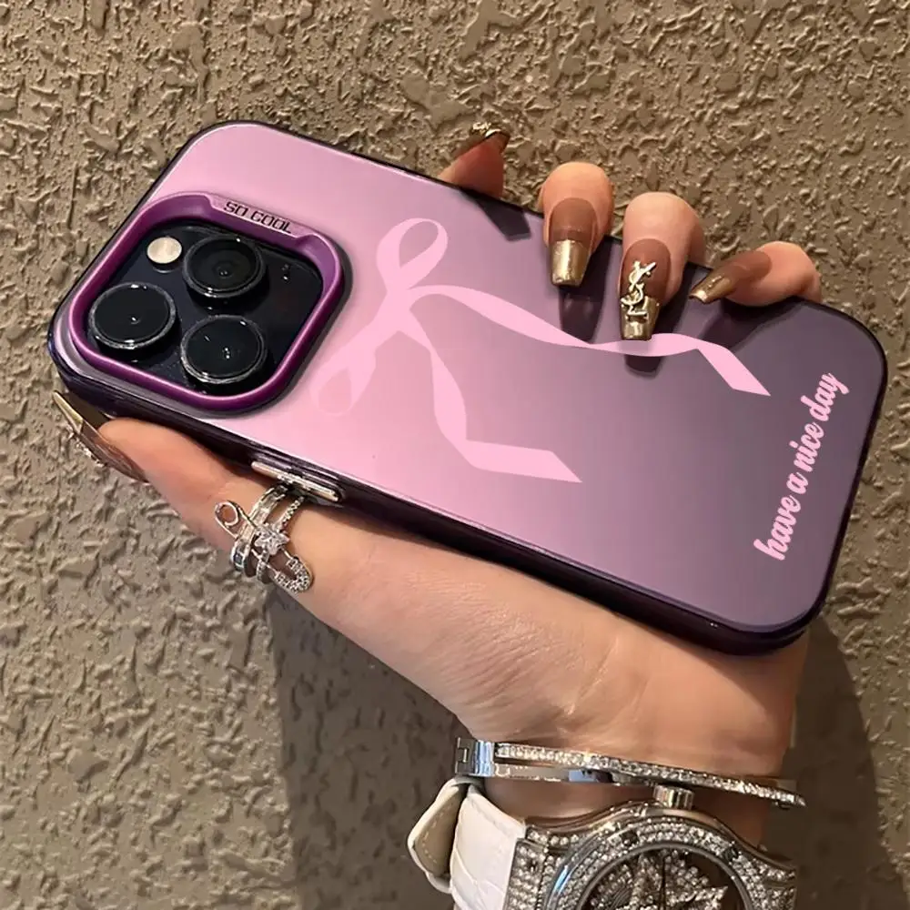 Креативный чехол для телефона с розовым бантом подходит для iphone 17 - Фотография_2