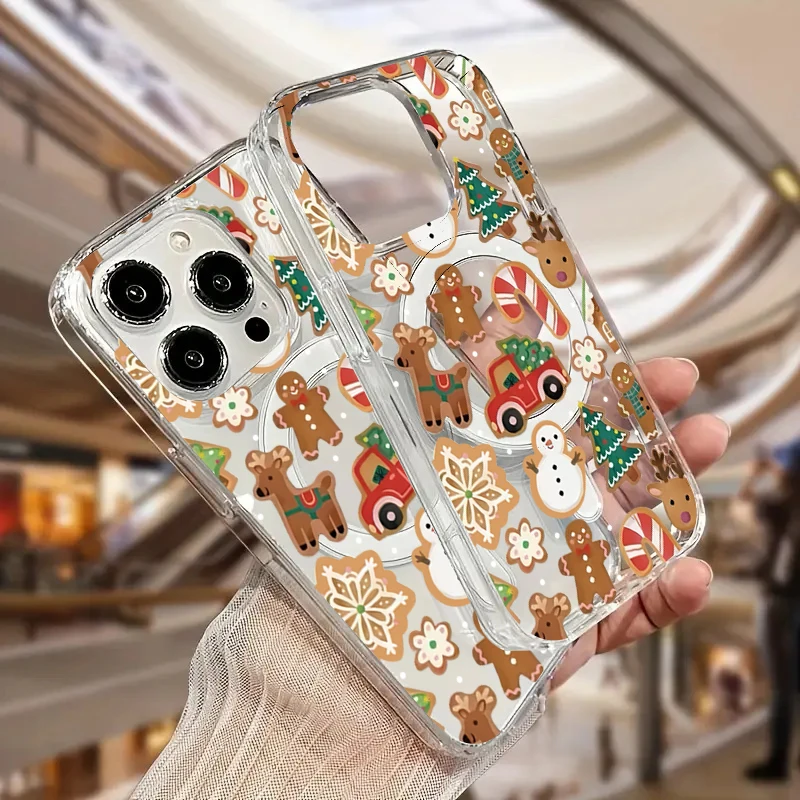 Прозрачный магнитный чехол cute snowman stick truck tree для iphone 17 - Фотография_3