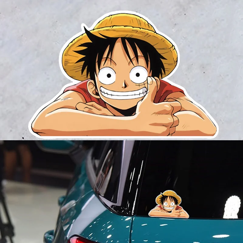 Забавные наклейки luffy peeking at window